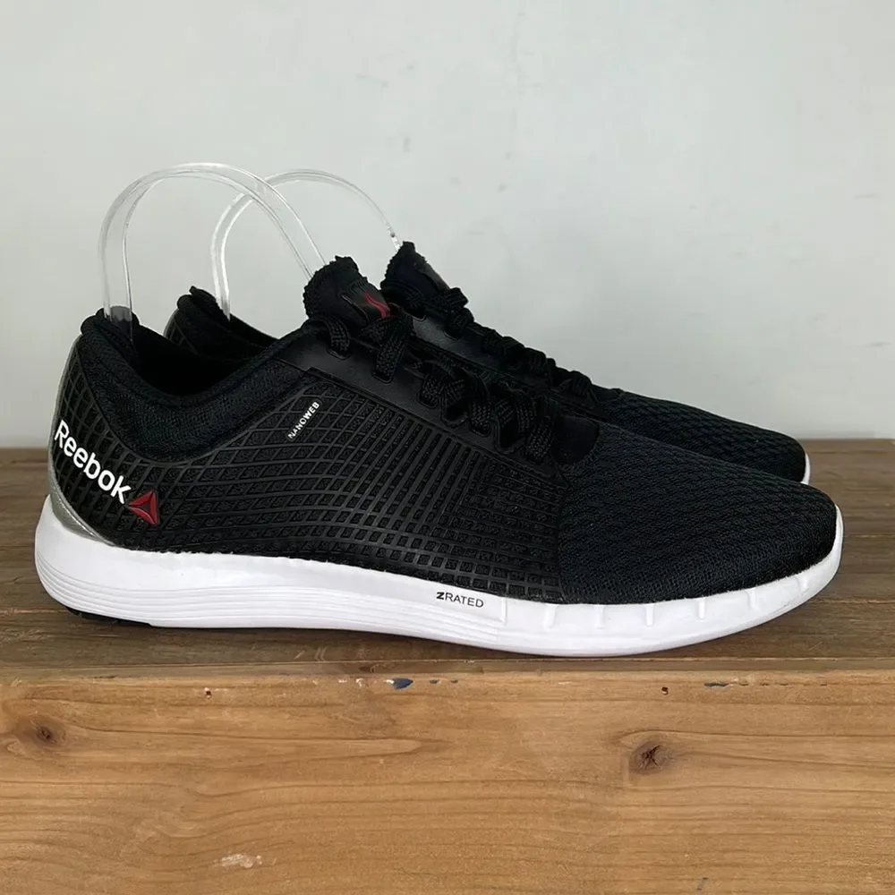 REEBOK black white mesh smooth bottom athletic sneakers us mens size 9
